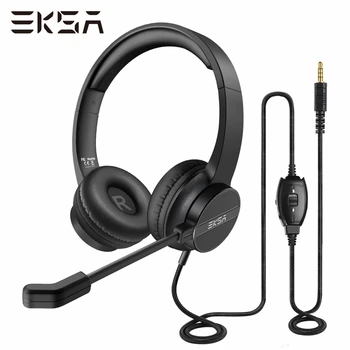 EKSA H12 жични слушалки с микрофон за КОМПЮТЪР / PS4 / Xbox Gaming Headset Gamer 3.5 mm On-Ear Call Centre / Traffic / компютърна слушалки