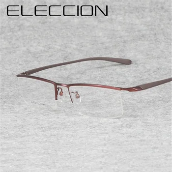 ELECCION високо качество на Титан половина на рамката за мъже очила късогледство очила на оптичен рецепта слънчеви очила рамка