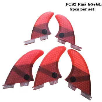 FCSII G5+GL Surfboard Blue/Black/Red/Green color Honeycomb Fins три-четири fin set FCS 2 Fin Hot Продавам FCS II Fin Quilhas