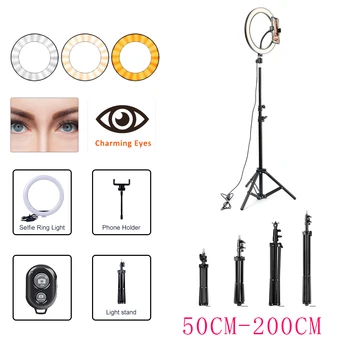 Fill Lighting Photography with Tripod Stand Camera Photo Studio Circle Led Selfie Ring Light Phone Lamp for Video Vlog Youtube