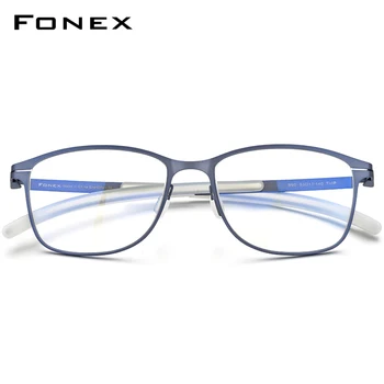 FONEX сплав слънчеви очила рамка мъжете 2020 квадратен оптичен късогледство рецепта за очила за мъже пълен корейски Безвинтовые очила 990