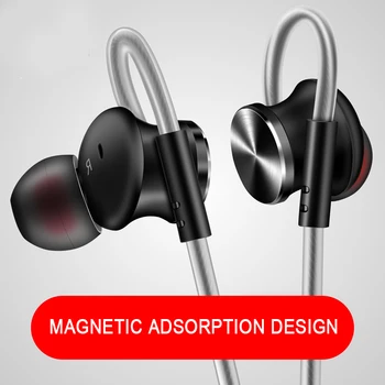 FONGE Fashion Style W3 Metal Magnetic In-ear Eeahone Стерео Super Bass Black-слушалки с микрофон за smartphone GT