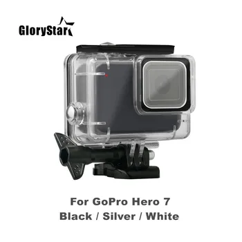 GloryStar 45 м подводен водоустойчив калъф за GoPro Hero 7 черно, сребристо-бял защита на камерата корпус дело гмуркане аксесоари