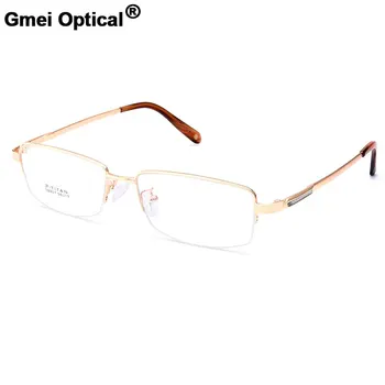 Gmei Optical S8207 Alloy Metal Semi-Rimless Eyeglasses Frame for Men Рецепта Optical Eyewear Glasses