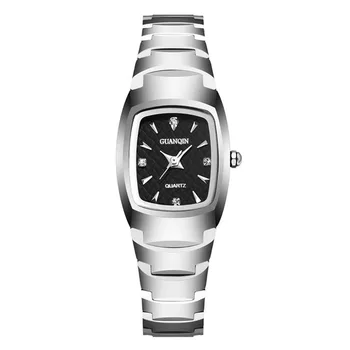GUANQIN Women ' s Fashion овални кварцов часовник Ladies Series Jewelry Luxury Tungsten Steel Business Bracelet Watches felogio feminino