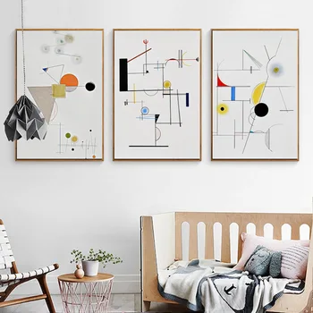 HAOCHU Modern Abstract Geometry Wassily Kandinsky Платно Painting Art Poster Wall Pictures For Living Room Home Decor