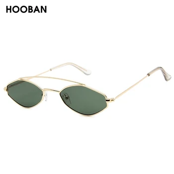 HOOBAN New Polygon слънчеви очила за Жени на марката дизайн на малък диамант дамски слънчеви очила Моден Двойна мост очила с UV400