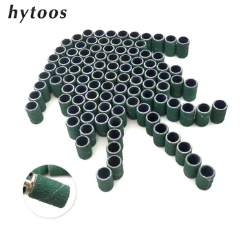 HYTOOS 100 бр. / компл. зелен маникюр шлифовъчни ленти за нокти бормашина аксесоари педикюр и грижа за ноктите полиране на гел-лак инструменти за отстраняване на