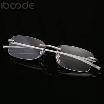 Iboode очила за четене без рамки за мъже и жени квадратни очила свръхлеки Пресбиопические ретро очила без рамки +1.0 +1.5 +2.0 +2.5