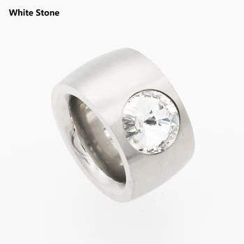 JSBAO Size 6-9 Luxury Brand Big Crystal Fashion Jewelry Women ' s Stainless Steel Cool Ring For Women Jewelry