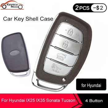 KEYECU подмяна на дистанционно ключ за кола Shell Case Fob 4 бутона за Hyundai IX25 IX35 Sonata Tucson-2017 2018 без притежателя на батерията