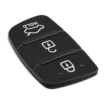 KEYYOU 10 бр. / лот авточасти подмяна на гумен калъф за ключове на автомобила Pad за Hyundai 3 бутона Key Shell е на кутията