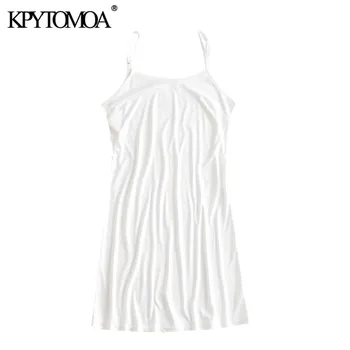 KPYTOMOA жени 2020 Секси Мода See Through Mesh Mini Dress Vintage Раффлед с къс ръкав с подплата дамски рокли Vestidos