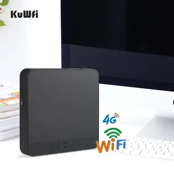 KuWFi 4G джобен Wifi рутер 150 Mbit / с Мобилен банка за захранване на безжични AP рутери отключен мобилен SIM 4G рутер поддръжка на 25 потребители Wifi