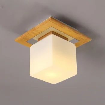 Led дървена тавана лампа за кухня верандата, балкона, коридор с входно антре модерен минималистичен стъклен тавана лампа luminaria