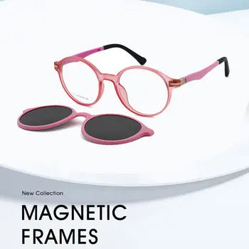 Lenspace магнитни реколта очила късогледство клип на детски слънчеви очила през цялата рецепта гъвкави защитни очила рамка