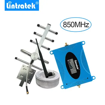 Lintratek repetidor de sinal de celular 3G повторител на сигнала UMTS 850MHz B5 Repetidor Celular Amplificador Яги антена + 10m кабел-