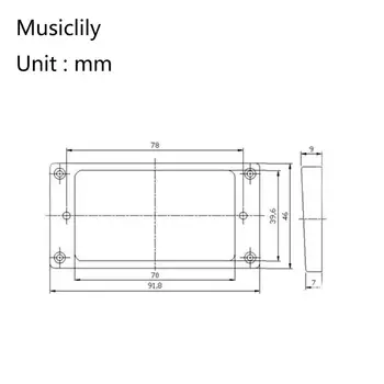 Musiclily Pro пластмасов плосък Долния хамбакер пикап монтажни пръстени комплект за електрически китари, крем
