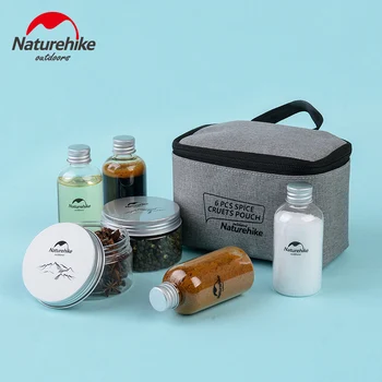 Naturehike 6 бр. открит къмпинг съдове за готвене контейнер за съхранение на подправки бутилки, буркани с чанта за барбекю преносим пикник NH17T011-P