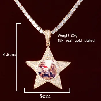 No Chain Custom Photo Pendant Medallion for Women 2020 Hip Hop Jewelry Solid Back