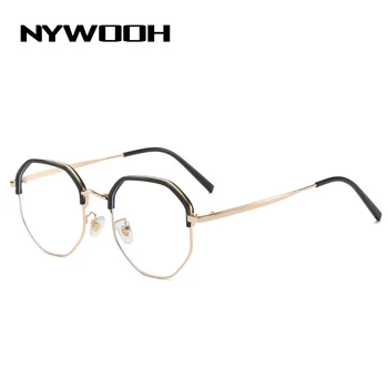 NYWOOH -1.0 -1.5 -2.5 -3.0 до -6.0 готови очила за късогледство на жените и мъжете стари метални полигональные очила са късогледи очила