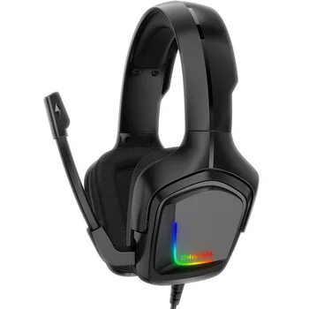 ONIKUMA K20 PS4 слушалки слот слушалки с микрофон LED Light Surround Sound, Bass PC Gamer слушалки за нов телефон Xbox One