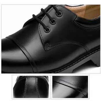 OUDINIAO Мъжки обувки големи размери ежедневни британската натурална коровья кожени Мъжки обувки Обувки армейского офицер класически обувки мъжки черни