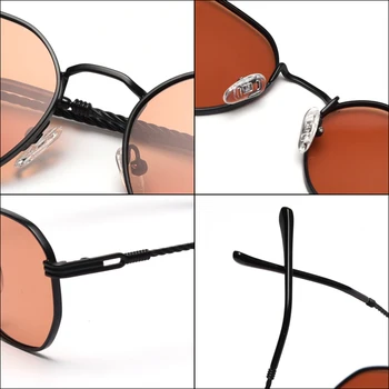 Peekaboo черни квадратни слънчеви очила мъжете поляризирана метал кафяв ретро дамски слънчеви очила за мъже шофиране високо качество дропшиппинг