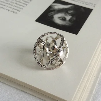 S925 сребро пръстен астрономически топка многослойно наслагване на пръстен гъвкава Планета пръстен самоличността на сребърни бижута за жени