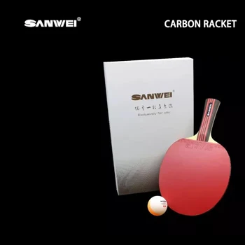 SANWEI въглеродни влакна ITTF одобри високо качество TAIJI гумени ръководство за монтаж тенис ракета/ пинг-понг ракета