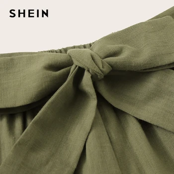 SHEIN Solid Tube Top And Belted Shorts Set 2019 Случайни годишен без презрамки и без ръкави bandow директен женски комплект от две части