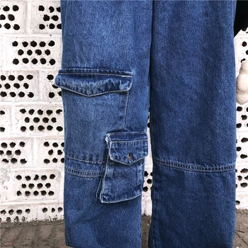 SHENGPALAE 2021 New Spring Casual Jeans Woman дълги каубойски панталони женски свободни улични функционални джобни панталони ZA5547