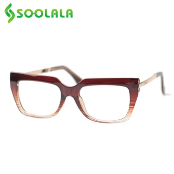 SOOLALA Big Frame слънчеви очила за четене на жените и мъжете модни очила Big Vision Full Rimmed Пресбиопические очила мъжки +0.5-4.0