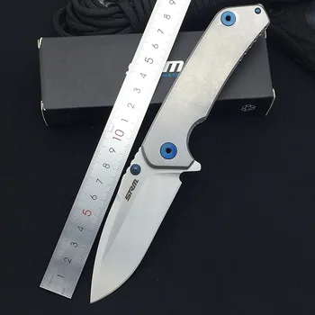 SRM 9008 12C27 Balde 420 дръжка от неръждаема стомана с висока твърдост сачмен лагер Флипер открит оцеляването на лов програма EDC ножове