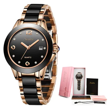 SUNKTA дамски часовници луксозна марка часовници гривна водоустойчив Diamond дамски Ръчни часовници за жени кварцов часовник Relogio Feminino