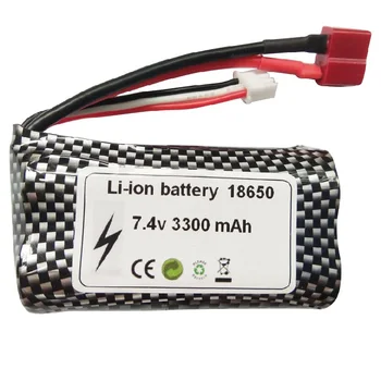 (T Plug)18650 7.4 V 3300mAh 2S Lipo батерия за Q46 Wltoys 10428 /12428/12423 батерия за радиоуправляеми коли toys parts 7.4 v 3200mah