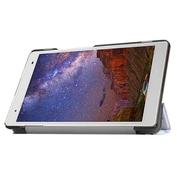 Tri-fold щанд кожена узорчатый калъф за tablet защитно покритие на кожата за Lenovo TB-8804F / Tab 4 8 Plus TB-8704V