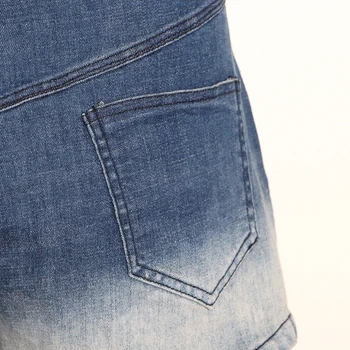 TWOTWINSTYLE мозайка широки шорти за жени висока талия голям е размерът на свободно cut дънкови шорти Дамски 2020 лятна мода нов прилив на