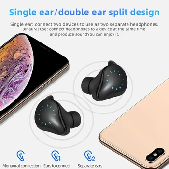 TWS Bluetooth слушалки led дисплей с 5000mAh Power Bank безжични слушалки IPX7 водоустойчив слушалки сензорен игри, спортни слушалки