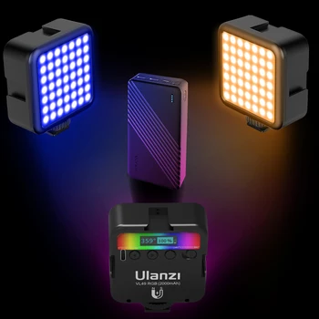 Ulanzi VL49 Mini RGB Video Light Lighting for Photography 2000mAh RGB LED Video Camera Light Vlog Fill Light Живо