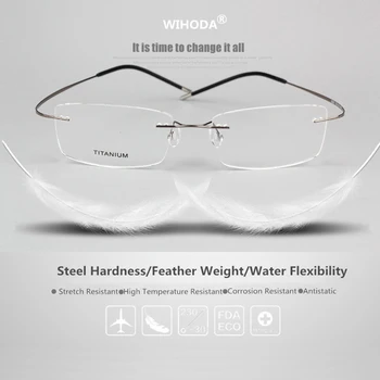 Ultralight B Чист Титан Рамки За Очила Без Рамки Мъжете Предписани Очила Късогледство Оптични Рамки Стари Квадратни Очила F100