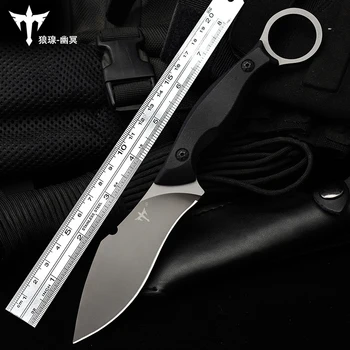 Voltron Outdoor tactical straight knife, self-defense military wilderness survival special forces sharp преносим нож