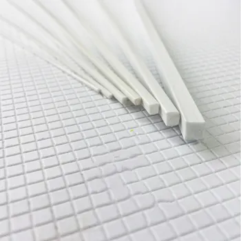 Wiking 100 бр. от 1-5 мм, ABS, бял пластмасов квадратен прът, използван при производството на строителна модели