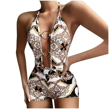 WOMAIL Секси Underwear One-Piece Women Printed Lingerie Push-Up Pad Ring-decorated Printed Lingerie Set Lenceria Mujer 19Dec19