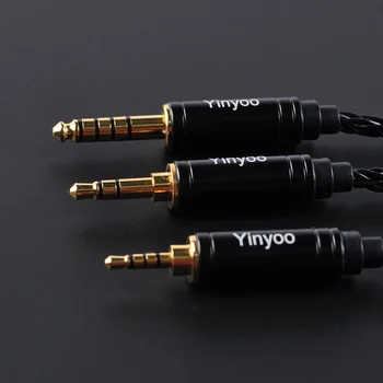 Yinyoo 8 жилен посеребренный мед балансиран кабел 2.5/3.5/4.4 мм конектор MMCX/2pin за AS10 ZS10 C10 C16 LZ A5