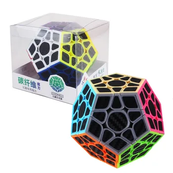 YuXin Carbon Fiber Dodecahedron Magic Cube Пораснали Деца Скорост Професионален Конкурс Играчка Кубчета Забавни Играчки Подарък