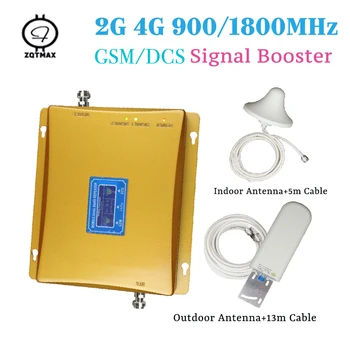 ZQTMAX Dual Band gsm Repeater 4g dcs LTE Amplifier 1800MHz Cellular Mobile Booster Antenna комплекти за дома и офиса