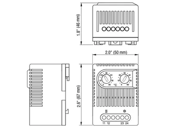ZR011 ( 0~60 градуса ) нормално затворен и нормално отворен компактен Регулируем двоен термостат, температурен регулатор