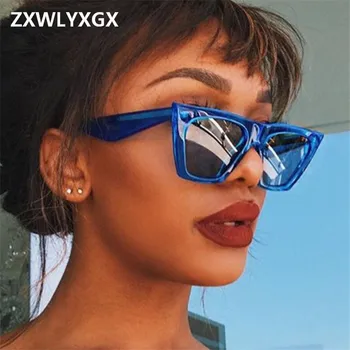 ZXWLYXGX сладко секси retro cateye слънчеви очила жените малък черно бял триъгълник реколта евтини червени слънчеви очила дамски uv400