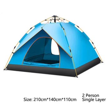 Автоматично открит къмпинг палатка 1-4 човек лесно отваряне на анти-UV палатка туристически сезон 4 непромокаеми семейни пътувания плаж градина палатки
